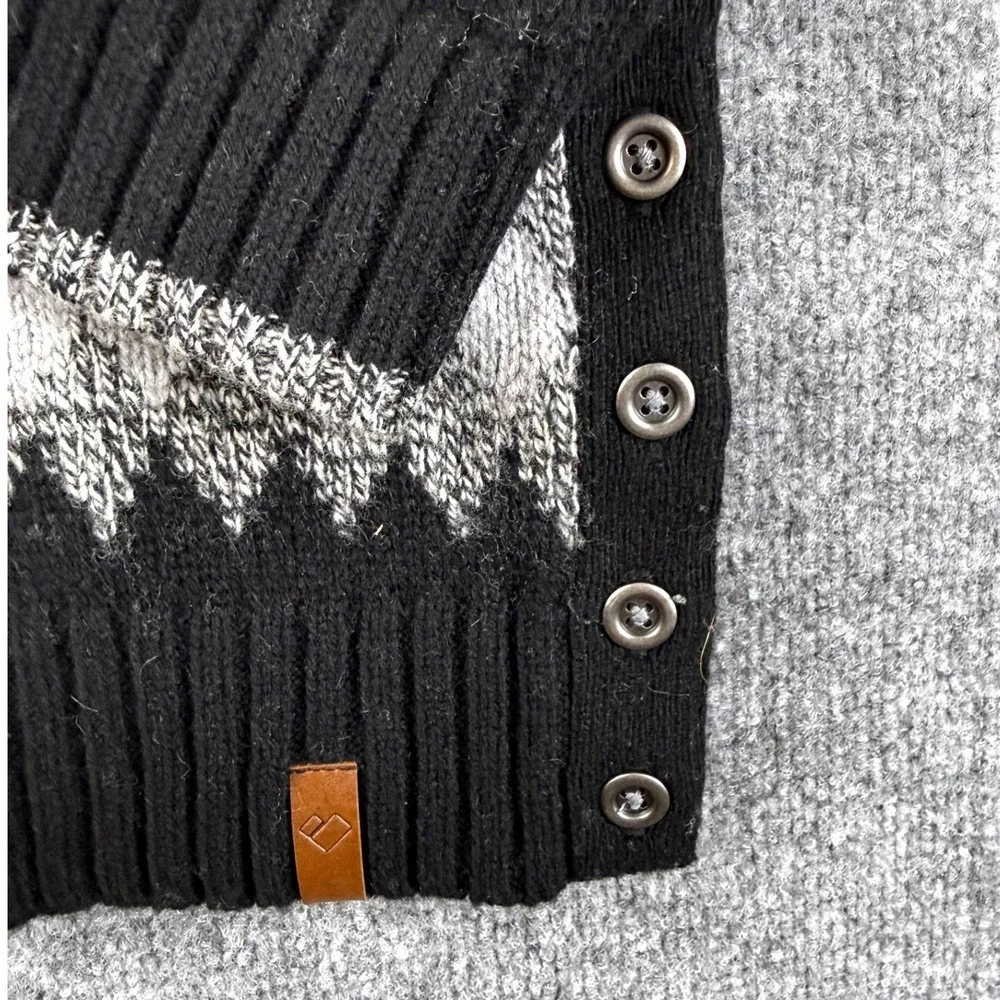 Obermeyer Men Sweater XL Fair Isle Ski Knit Nordic Argyle Prep Winter Black Crew